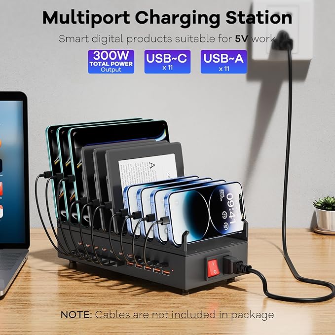 USB~C Charger Block, 300W 22 Port USB Charging Station - Image 2