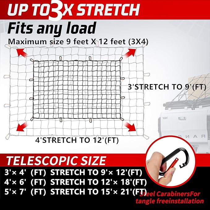 Heavy Duty Cargo Net for Pickup Truck Bed - Image 3