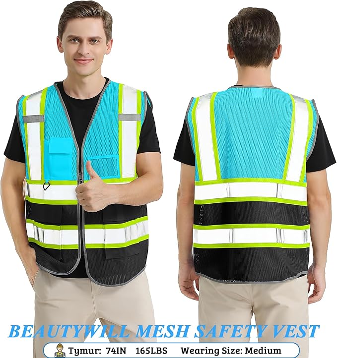 BeautyWill 10 Pack Custom Mesh Safety Vest Customized Logo Class2 High - Image 2