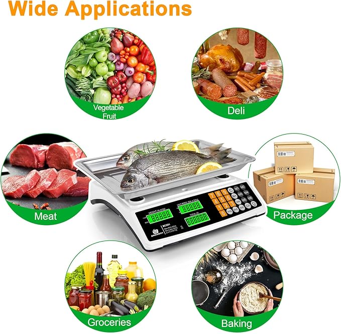 Price Computing Scale 88lb/40kg Commercial Food Scale - Image 7