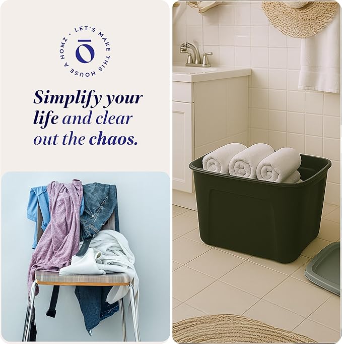 HOMZ Durable Molded Bin, Plastic Storage Container - Image 6