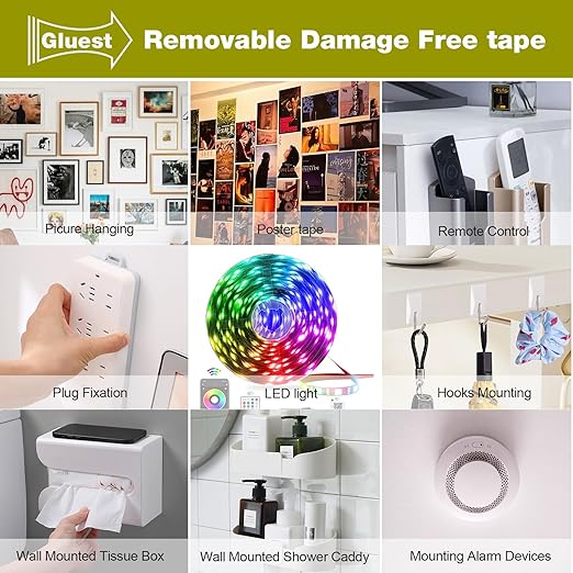 Double Sided Tape Heavy Duty, 1IN x 16.5FT Removable Mounting Tape, No Damage - Image 5