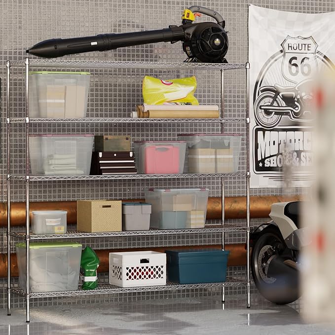 18" Deep x 72" Wide x 74" Height Wire Shelving Kit | 5-Tier | NSF Commercial - Image 5