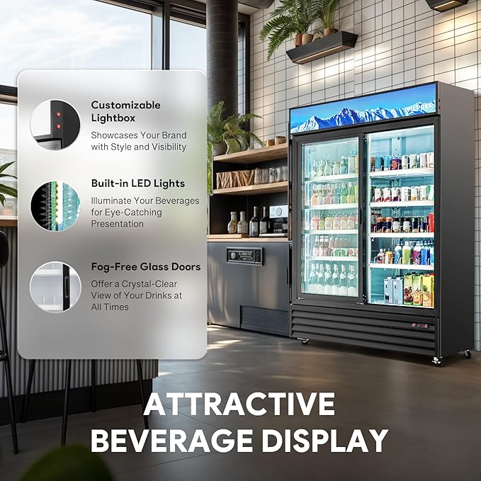 Wilprep Commercial Refrigerator, 37 cu. ft. Upright Beverage Display - Image 4