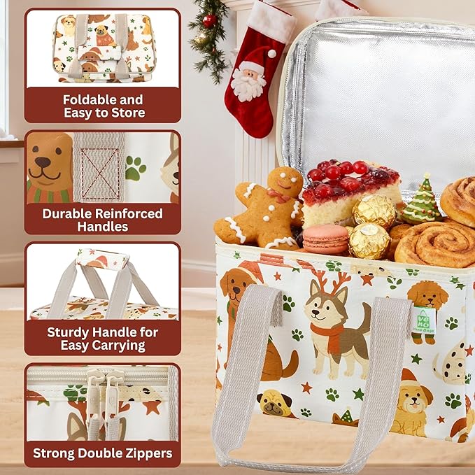 VENO 2 Pack Christmas Insulated Lunch Bag - Image 5
