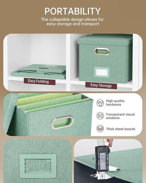 2 Pack File Storage Organizer, Filing Box, Portable File Box - Image 2