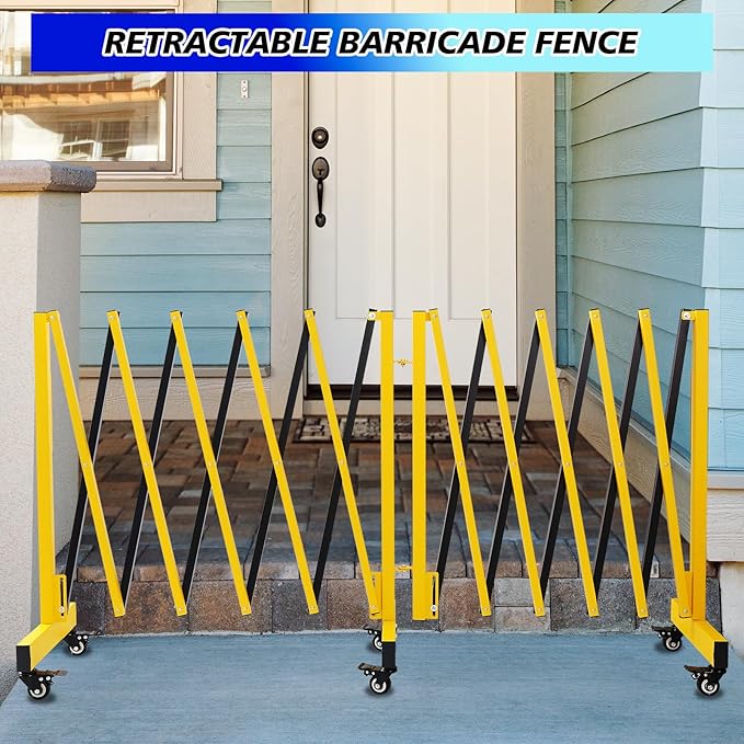12.2FT Industrial Metal Expandable Barricade，Retractable Traffic Fence - Image 6