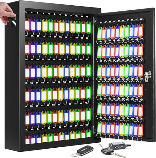 150 Keys Cabinet Organizer Wall Mount, Heavy Duty Key Lock Box by NebakneSafe