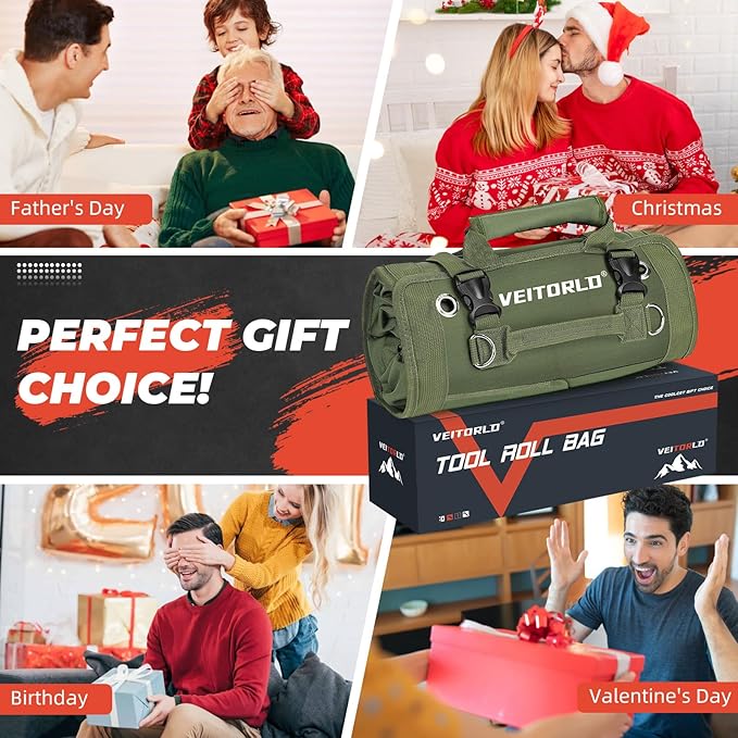 Roll Up Tool Bag, Gifts for Men Dad Husband Him Christmas, Mens Stocking - Image 7