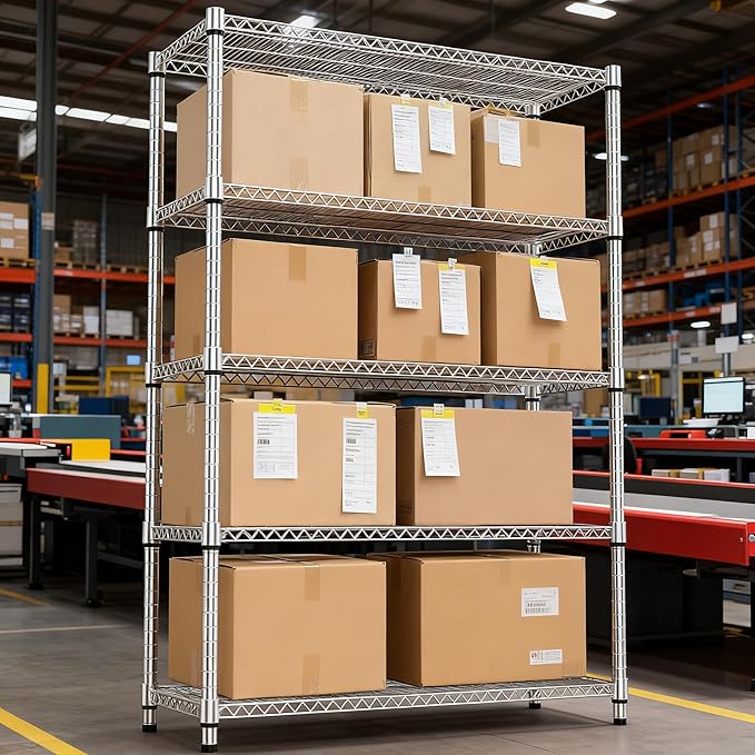 5 Tiers Shelf Metal Storage Shelves 3300 lbs Steel Storage Shelving Utility - Image 6