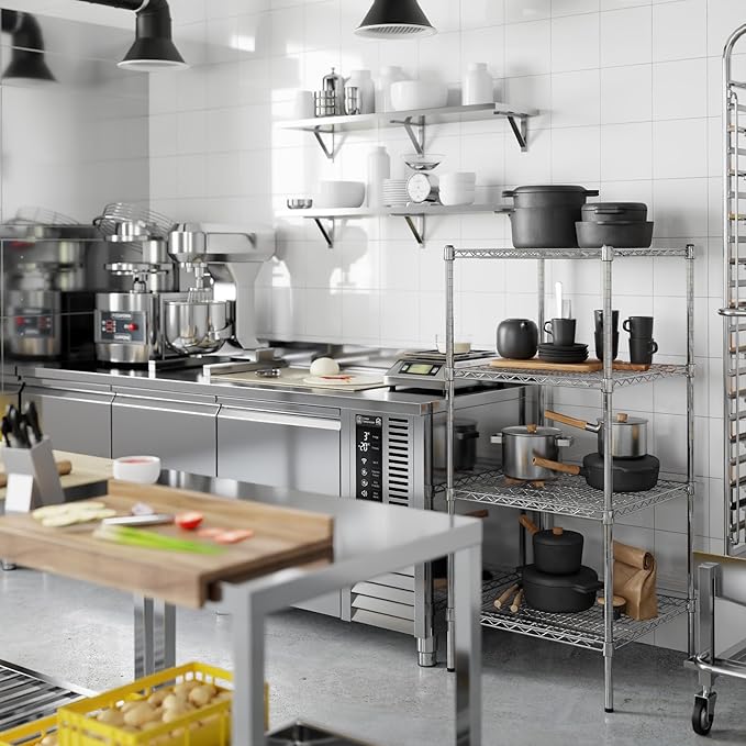 24" Deep x 24" Wide x 54" Height Wire Shelving Kit | 4-Tier | NSF Commercial - Image 5