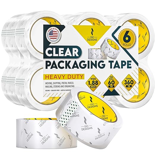Packing Tape Clear Packaging Tape Heavy Duty Strong Shipping Refills Dispenser by SSCDesigns