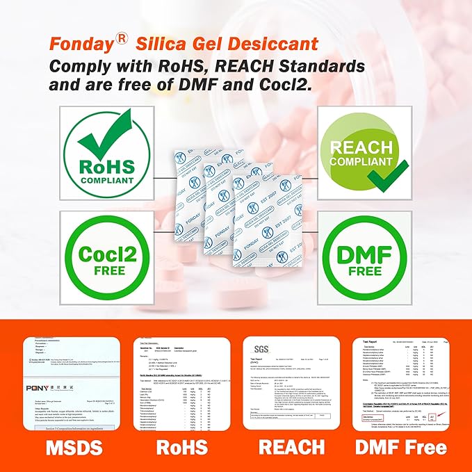 5g x 40 Packs Fonday Food Grade Silica Gel Desiccants Packs Moisture Absorbers - Image 4