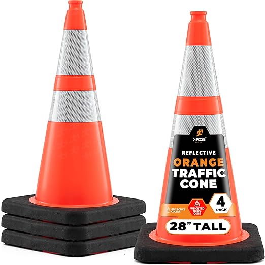 Xpose Safety 28 Inch Orange Traffic Cones Heavy Duty 10lb by XposeSafety