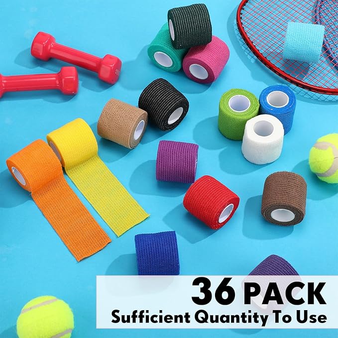 Treela 36 Pcs Self Adherent Bandage 2" X 5 Yard Wrap Breathable Cohesive - Image 6