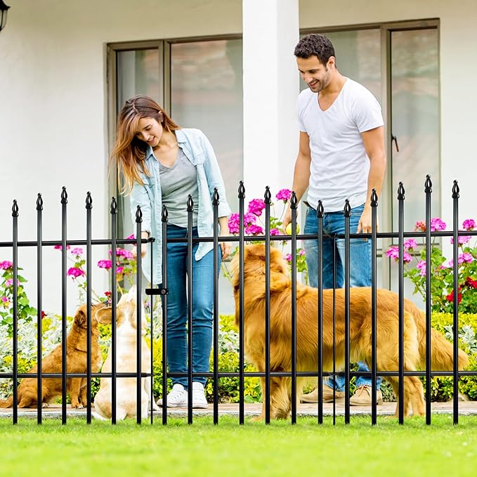 Metal Garden Fence 36" H x 28" W 5 Panels 11.6 Ft Total, Rustproof Animal - Image 2
