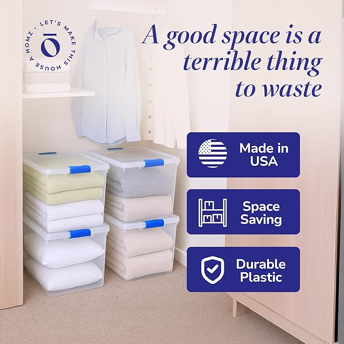HOMZ 12-Pack Secure Latch, 31 Quart, and Office Organization - Image 5
