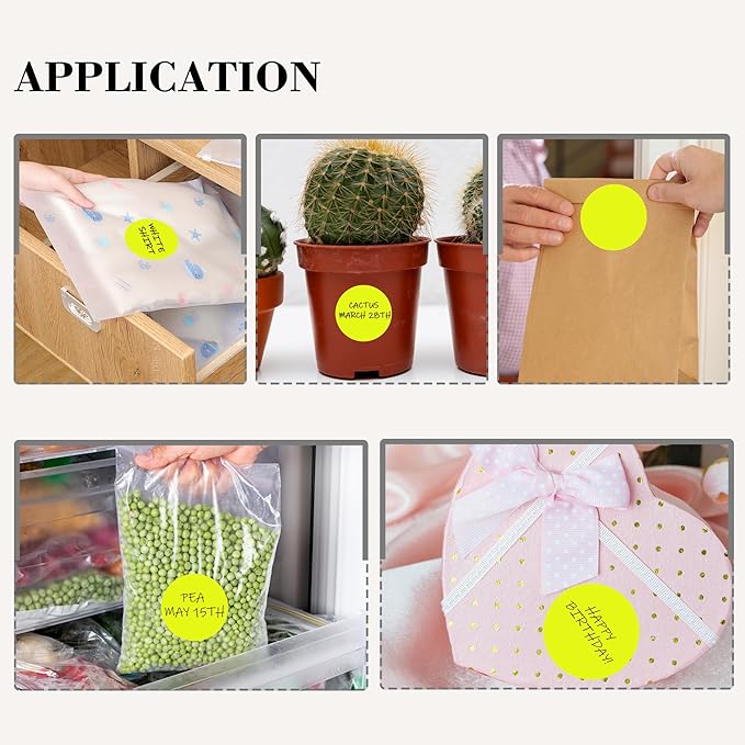 500 Pcs 2 Inch Color Code Labels, Fluorescent Yellow Permanent Circle Stickers - Image 7