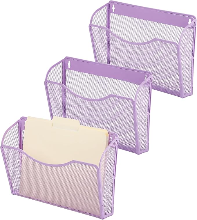 EASEPRES 3 Single Pocket Mesh Hanging File Organizer, Vertical Wall Mounted - Image 8