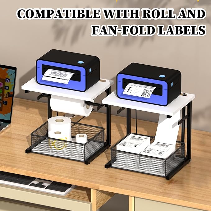 Label Holder for Rolls and Fan-Fold Labels, Sticker Roll Holder, Printer - Image 3