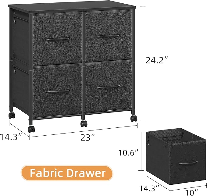 4 Drawer Lateral File Cabinet, Mobile Filing Cabinet - Image 3