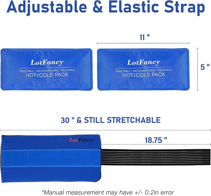 LotFancy Ice Packs for Injuries Reusable, 2 Gel Packs Wrap for Knee Head Neck - Image 3