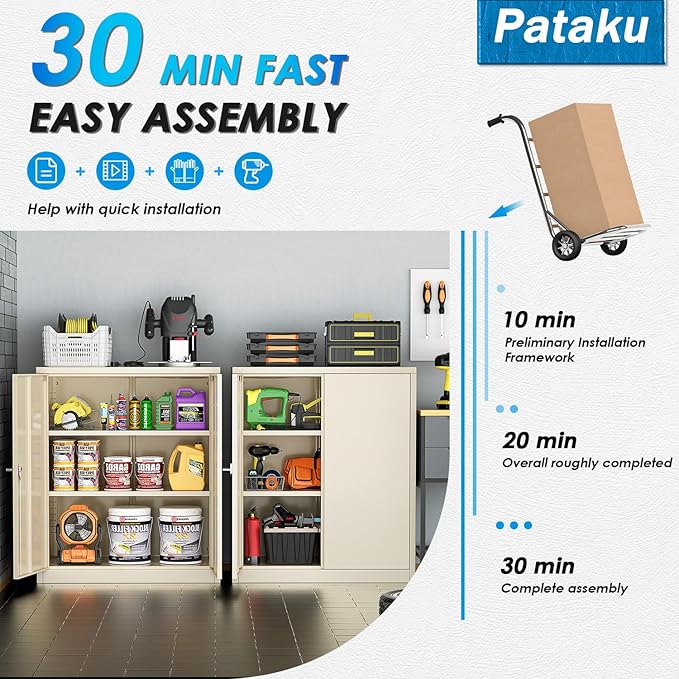 Pataku Metal Storage Cabinet, Garage Cabinet - Image 7