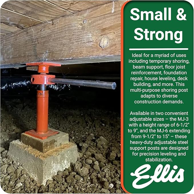 Ellis Manufacturing Adjustable Mini Screw Jack Post – House Jack - Image 5