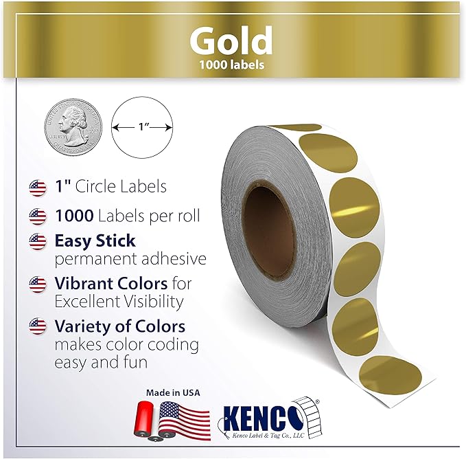 Kenco Color Coding Circle Dot Sticker Labels on a roll - Image 2