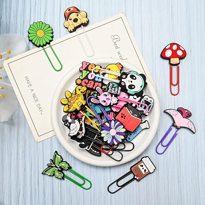 50 PCS Random Paper Clips Metal Paperclip Large Size Paper Clip Cute Bookmark - Image 6