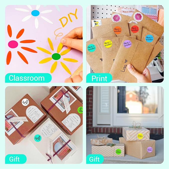 1 Inch Circle Dot Stickers 1000 PCS Color Coding Thermal Labels Dots Writable - Image 5