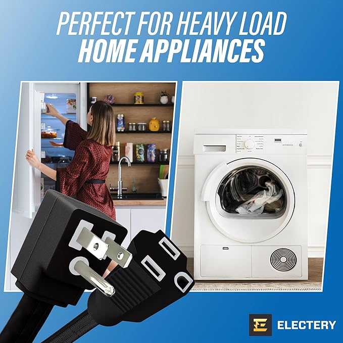25 ft Heavy Duty Appliance Extension Cord, 14 AWG, 15A 125V 1875W, 3 Prong Flat - Image 7