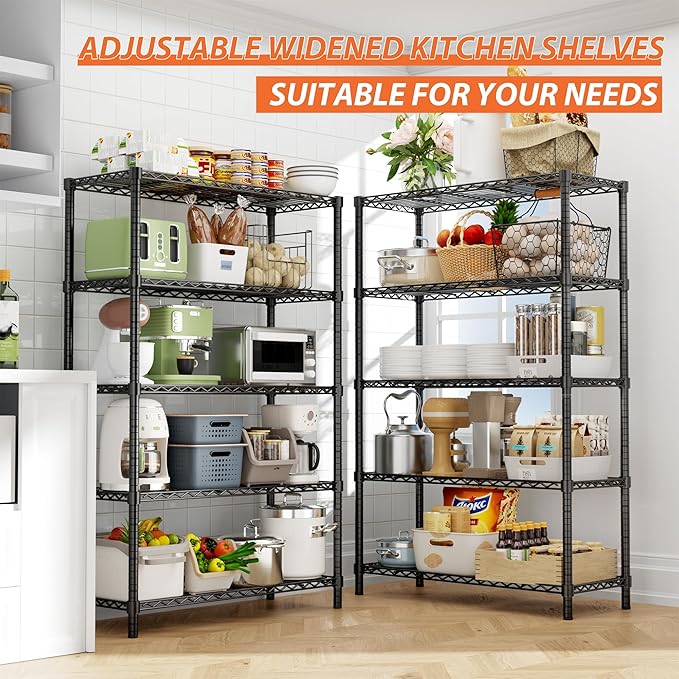 Storage Shelves Heavy Duty, 5-Tier Adjustable Metal Industrial Utility Shelf - Image 3