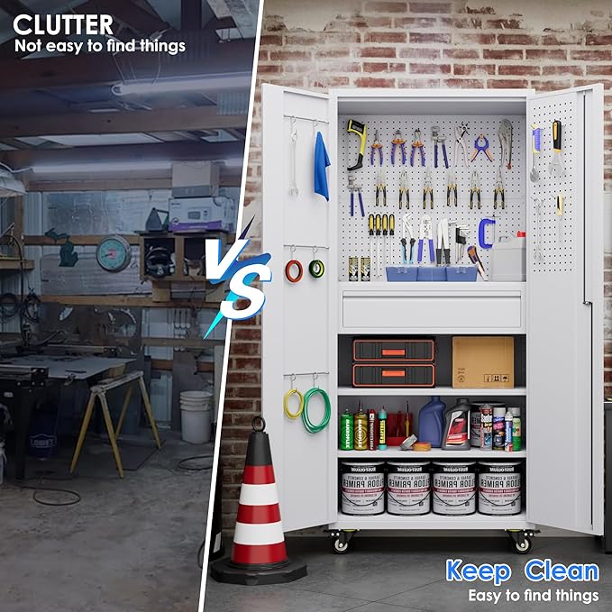 SUXXAN 71" Metal Garage Storage Cabinet - Image 4