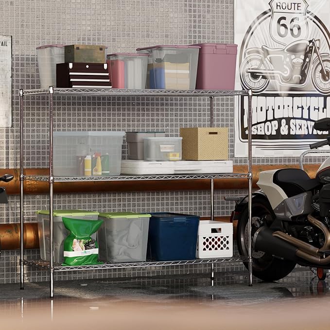 24" Deep x 60" Wide x 54" Height Wire Shelving Kit | 3-Tier | NSF Commercial - Image 7
