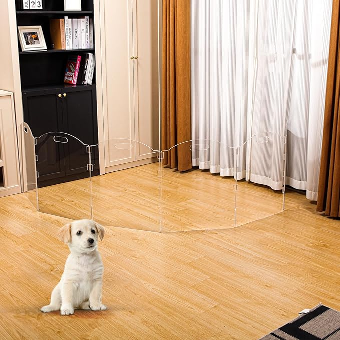 Extra-Wide Clear Acrylic Freestanding Dog Gates - Image 6