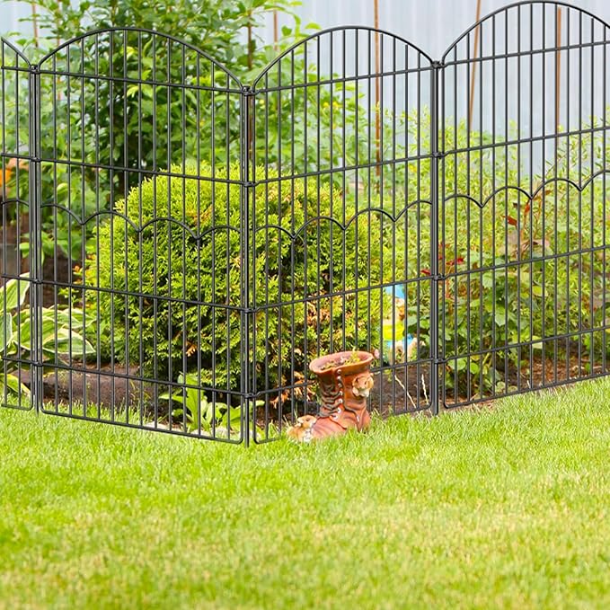 Decorative Garden Fence 6 Panels 14.8 ft×38in Metal Garden Fences, No Dig - Image 8