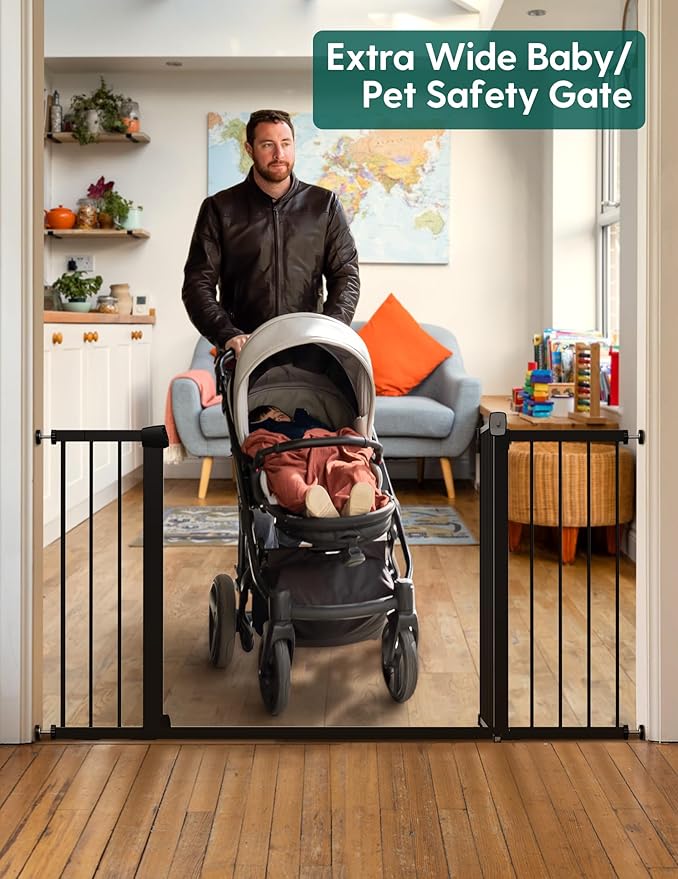 BABELIO 36-57" Extra Wide Baby/Dog Gate, Auto Close - Image 5