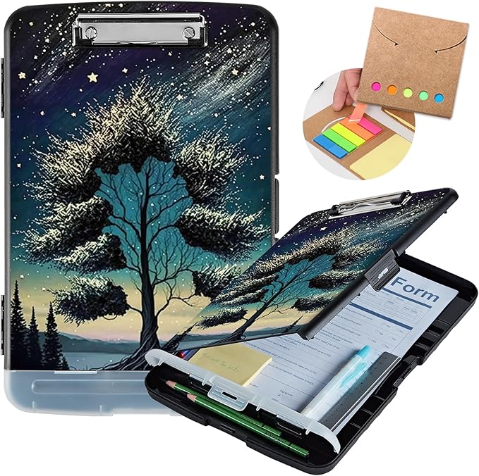 Clipboard with Storage, Heavy Duty Plastic Storage Clipboard with Low Profile - Image 2