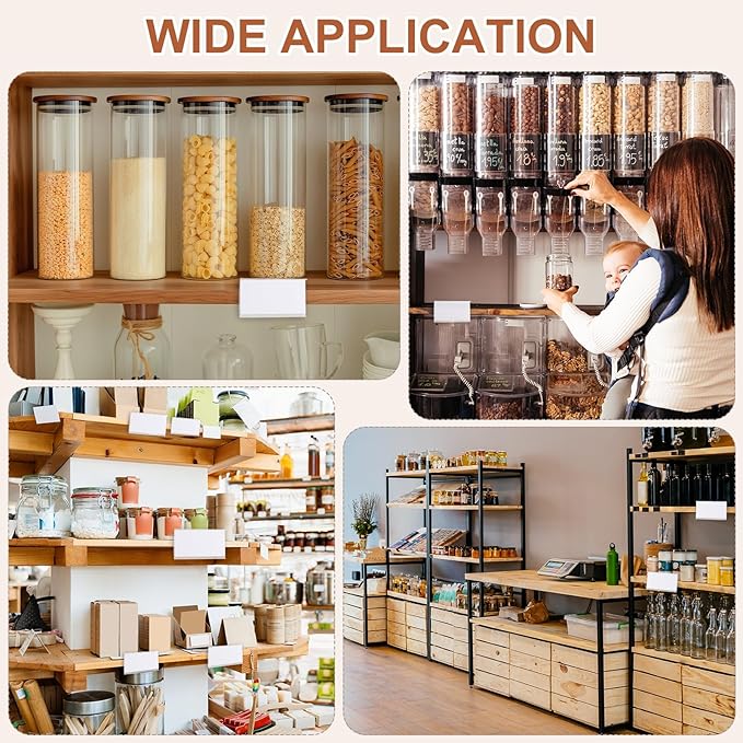 PATIKIL 3.9" x 1.8" Wire Shelf Label Holder, 30 Pack Reusable Plastic Price Tag - Image 6