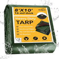 Tarp 8x10 Feet 16 Mil Heavy Duty Waterproof Tarp, Large Multipurpose Cover by Winpull