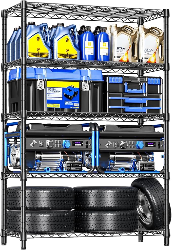 IZEUK 5-Tier Heavy Duty Metal Storage Shelving Unit, Adjustable Steel Wire Rack by IZEUK