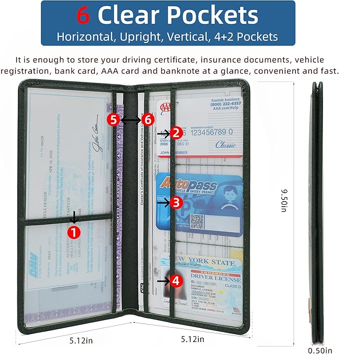 Car Registration and Insurance Holder Glove Box Folder-Premium Car Folder - Image 2
