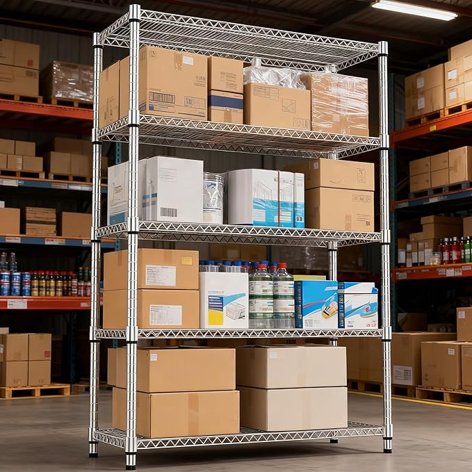 5 Tiers Shelf Metal Storage Shelves 3300 lbs Steel Storage Shelving Utility - Image 5