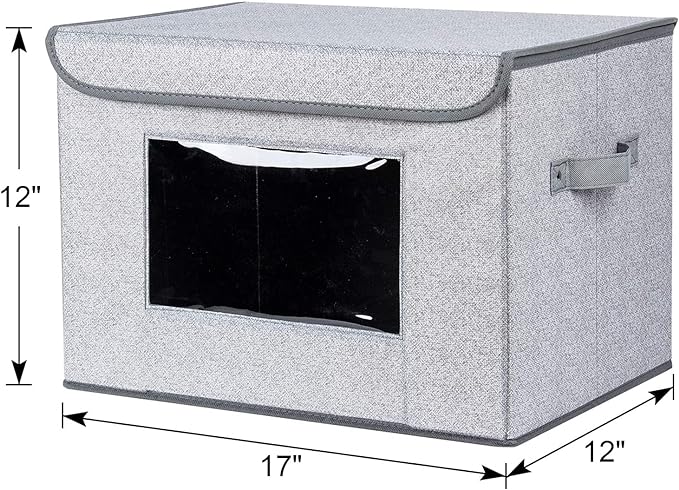 Univivi Fabric Foldable Storage Boxes Large Collapsible Stackable Storage Bins - Image 3