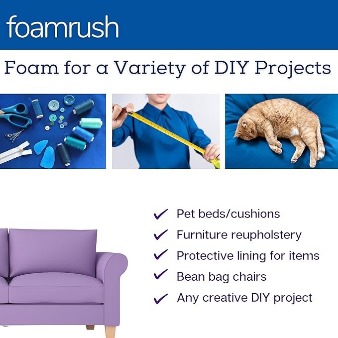 FoamRush 5" x 26" x 26" Cool Gel Memory Foam Upholstery Square Cushion Medium - Image 6