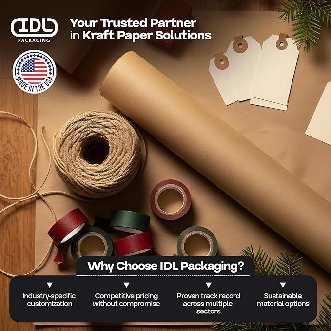 IDL Packaging Brown Kraft Paper Roll 36" x 2160", 30lb Thickness - Image 7
