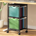 Rolling File Cart with 2 Storage Drawers, File Cabinet with Wheels, Hanging by shengbaomaoyi