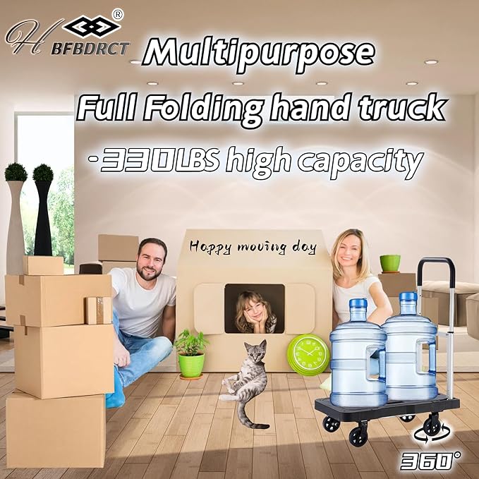 Upgrade Heavy Duty Folding Dolly Cart - Image 3