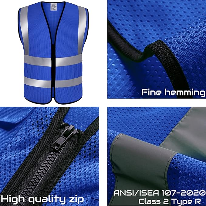 BeautyWill Custom Safety Vest Customized Logo Class 2 High Visibility - Image 3